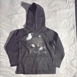 Kids Black Hoodie with Space Design